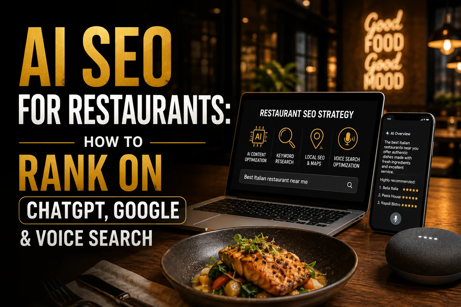 AI SEO for Restaurants How to Rank on ChatGPT, Google & Voice Search
