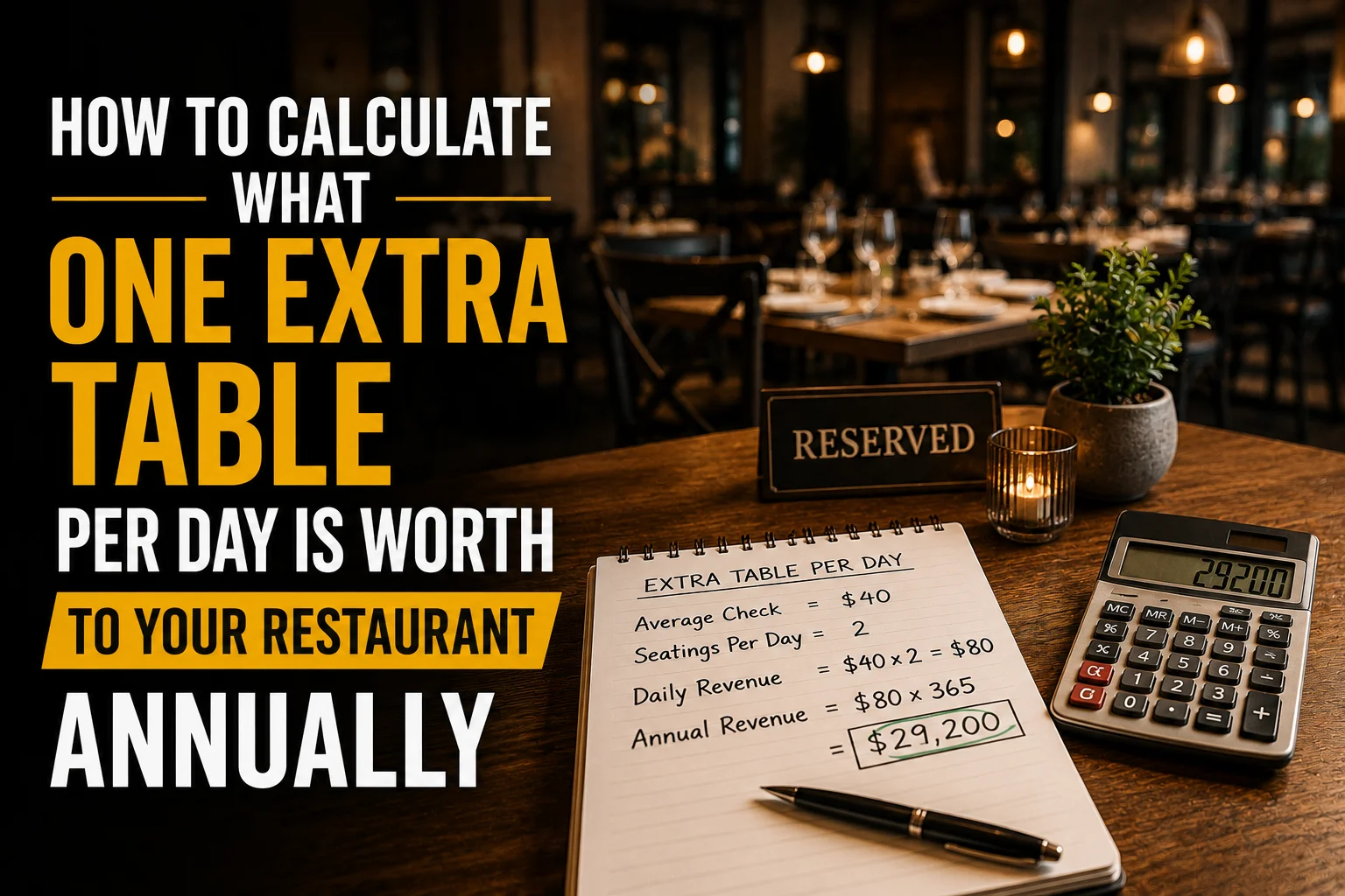 How to Calculate What One Extra Table Per Day Is Worth to Your Restaurant Annually